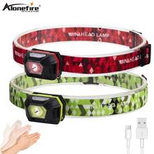 Alonefire HP45 Mini LED Headlamp IR Sensor Flashlight USB Rechargeable Portable Waterproof Headlight 2024 - buy cheap