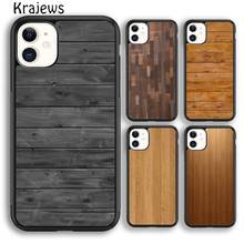 Krajews bambu padrão de madeira capa do telefone para o iphone 5S se 6s 7 8 plus x xr xs 11 12 pro max samsung galaxy s8 s9 s10 plus 2024 - compre barato