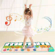 Alfombrilla Musical con dibujos de animales para niños, tapete de juego con Teclado de Piano táctil, tapete de juego con pies, juguetes educativos, 110x36cm 2024 - compra barato