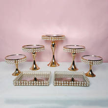 Conjunto de soporte de pastel de perlas, espejo de cristal, para magdalenas, 3-9 Uds. 2024 - compra barato