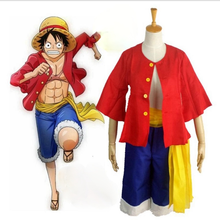 Conjunto de disfraz de Anime japonés de One Piece, traje de Cosplay de Luffy D, pantalones de abrigo para adultos, venta al por mayor, envío directo 2024 - compra barato