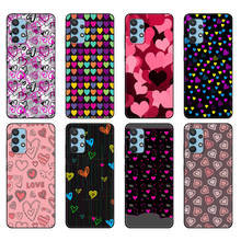 Funda negra de tpu para Samsung galaxy A32, A42, A52, A72, 4g, 5g, S21 PLUS, ultra trasera, corazón de amor bonito 2024 - compra barato