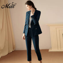 Max Spri-Conjunto de ropa de negocios para mujer, trajes de pantalón, blazer elegante, ajustado, para oficina, invierno, novedad de 2019, venta al por mayor 2024 - compra barato