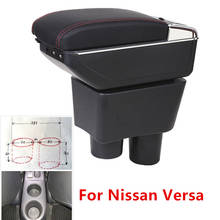 Para Nissan Sunny Versa caja de apoyabrazos carga USB aumentar doble capa almacenamiento central contenido taza soporte Cenicero Accesorios 2024 - compra barato