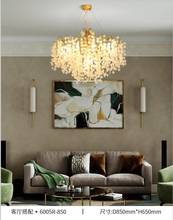 Luz de luxo pós-moderno ramo de cobre lustre de cristal francês sala de estar sala de jantar lâmpada americano minimalista designer villa 2024 - compre barato