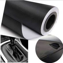 Envoltura de vinilo de fibra de carbono 3D para coche, pegatina decorativa de color negro, 30x127cm, 1 unidad 2024 - compra barato