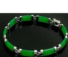 Joias da moda frete grátis pulseira jadeite de venda prata verde 2024 - compre barato