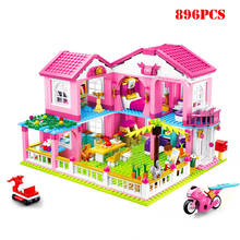 896 + pçs menina série sonho casa blocos de construção brinquedos compatíveis amigos cidade villa tijolos rosa iluminar brinquedos para crianças 2024 - compre barato