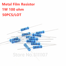 50 unids/lote 1W +/-1% 100R 100 ohm resistencia de película metálica 1W resistencia a la inmersión nuevo 2024 - compra barato