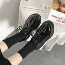 Patent Leather Platform Shoes Women Flats New Student Korean Version Of The Wild Black Shoes Ladies Girl British Footwear NW5011 2024 - buy cheap