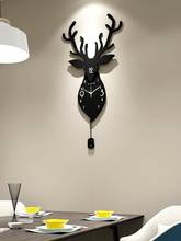 Nordic deer head clock, wall clock, living room, creative personality, wall watch, modern atmospheric decoration, mute clock 2024 - buy cheap