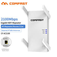 Wireless WiFi Repeater Wi Fi Booster 2.4G/5Ghz Wi-Fi Amplifier router Access Point 2100Mbps Gigabit Long Range Extender 802.11ac 2024 - buy cheap