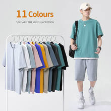 2021 Summer New Mens T Shirts Basic 100% Cotton Soft Short Sleeve Tops Tees Black White Gray Yellow 2024 - buy cheap