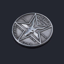 Satanic Lucifer Morning Star Antique Silver Coin Pentecostal Jesus Cross Commemorative Metal Art Collection 2024 - buy cheap