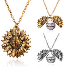 Женское Ожерелье с подсолнухом You Are My Sunshine, золотистого и серебряного цветов, длинное ожерелье с подвеской в виде солнца 2024 - купить недорого