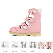 Sandália infantil para meninas, sapato ortopédico para crianças com flor, salto rígido, design de sapato para arco fechado, calçado de princesa 2024 - compre barato