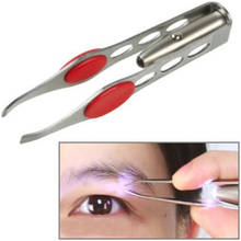 Make Up Tools LED Light Eyelash Eyebrow Hair Removal Tweezer Face Hair Remover Stainless Steel Eyebrow Tweezers RJ-22 2024 - buy cheap