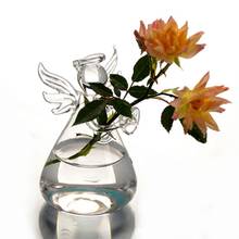5pcs Hot New Cute Glass Angel Shape Flower Plant Stand Hanging Vase Hydroponic Container Home Office Decor 2024 - buy cheap