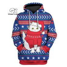 PLstar Cosmos Merry Christmas with cat 3d hoodies/Sweatshirt Winter autumn funny Harajuku Halloween cosplay streetwear-12 2024 - buy cheap