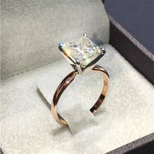 VAGZEB-anillo de compromiso clásico con corte cuadrado, CZ, ajuste de clavija, joyería femenina, anillos de aniversario de boda 2024 - compra barato