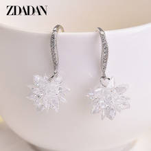 ZDADAN 925 Sterling Silver Ice Snow Flower Tassel Dangle Earrings For Fashion Women Temperament Earring Jewelry Accessories Whol 2024 - buy cheap