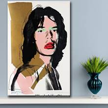 Arte da parede de arte pop mick jagger 3 por andy warhol estudo quarto decoração da parede pintura a óleo impressão agradável imagem da parede para sala de estar 2024 - compre barato