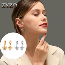 ZYZQ Exquisite Gold Color Small Bee Pendant Earrings  Cute Stereoscopic Insect Earrings Fashion Jewelry Gift For Women 2024 - buy cheap