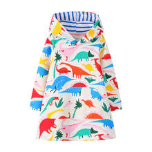 Vestido con capucha de dinosaurios para niño, ropa de algodón para niña, otoño e invierno, a la moda 2024 - compra barato