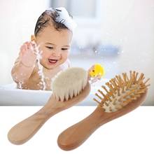 2Pcs/Set Newborn Wooden Brush Comb Baby Boy Girl Soft Hair Brush Head Massager  2024 - buy cheap