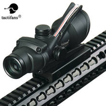 Tactical 4X32 Real Optic Fiber Red Dot Red Illuminated Optical Sight 4 Times Lens Chevron Glass Etched Reticle Hunting 2024 - buy cheap