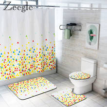 Zeegle Waterproof Shower Curtain Bathroom Curtain Absorbent Bathroom Carpet Set Toilet Cover Mat Non-slip Foot Mat Bathroom Rug 2024 - buy cheap