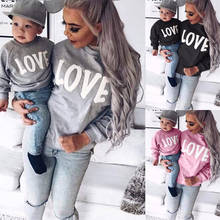 Family Sweater LOVE Sweatshirt for 2018 Autumn Winter Mommy and Me Mother Daughter Clothe Family Clothing Mom Son Outfits 2024 - buy cheap