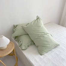 Funda de Almohada Verde de algodón para almohadas de casa, cubierta decorativa para ropa de cama de 48cm x 74cm, fundas de almohada para cama y dormitorio, 100% 2024 - compra barato
