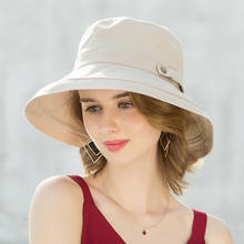 Enjoyfur verão algodão chapéus de sol para mulher aba larga e respirável balde chapéus juventude moda bonés 2024 - compre barato