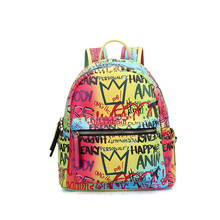 Designer de moda feminina mochilas couro do plutônio bolsa para portátil viagem alta qualidade graffiti escola sacos de ombro para meninas adolescentes 2021 2024 - compre barato