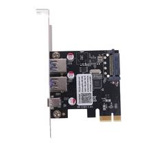 PCIE PCI Express to USB 3.1 Type-C 2 Port USB 3.0 Type-A Riser Expansion Card Adapter with SATA 15 PIN 2024 - buy cheap