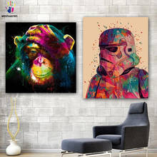 Imagens coloridas diy por números com imagem de macaco colorido desenho pintura por números emoldurado para casa 2024 - compre barato