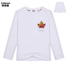 Канадский кленовый лист футболка с длинным рукавом, детская повседневная одежда из хлопка модные футболки на весну-осень для мальчиков и девочек канадского флага повседневные футболки 2024 - купить недорого