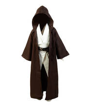 (Em estoque) filme crianças estrela cosplay guerras obi van kenobi jedi cosplay traje marrom manto robe criança versão terno completo uniforme 2024 - compre barato