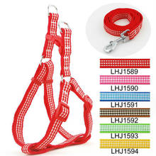 Pet Products Supplies Harnesses Nylon 1.5cm Classic Plaid Pet Dog Checkers Harness Leash Lead Set (6 Colors) 6 Pcs/lot 2024 - buy cheap