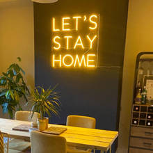 Led Aesthetic Cute Let’s Stay Home Flex Light Sign For Home Room Wall Decor Kawaii Anime Bedroom Decoration Mural Outdoor 2024 - buy cheap