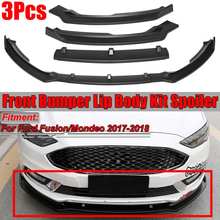 Matte Black 3x Car Front Bumper Lip Diffuser Deflector Splitter Lip Body Kit Spoiler For Ford For Fusion For Mondeo 2013-2018 2024 - buy cheap