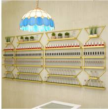 Nordic gold nail salon wall shelf tieyi nail display shelf wall nail polish rack nail polish rack 2024 - buy cheap