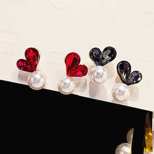 Pendientes de cristal con forma de corazón, joyería de moda, pendientes de corazón de durazno, temperamento elegante, accesorios de joyería, regalos 2024 - compra barato