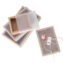 Wholesale 20Pcs Frosted PVC Cover Kraft Paper Drawer Boxes DIY Paper Gift Box For Wedding Party Gift Packaging 2024 - buy cheap