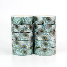 Wholesale 10pcs/lot Decor Cute Peacock feather Washi Tapes DIY Scrapbooking Planner Adhesive Masking Tapes Kawaii Stationery 2024 - buy cheap