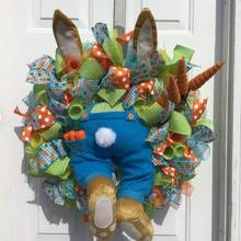 Corona de conejo de ladrón de Pascua con forma de cruz de Pascua, decoración del hogar, Primavera, boda, adornos con forma de conejo de dibujos animados 2024 - compra barato