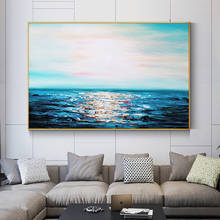 Abstract Blue Sea Landscape Oil Painting on Canvas Poster Print Wall Art Abstract for Living Room Decor No Frame 2024 - buy cheap