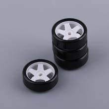 Rodas de plástico pretas/pneus 1:28 carro de corrida rc pacote de 4 2024 - compre barato