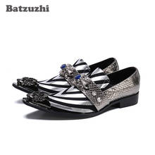 Batzuzhi-zapatos de vestir tipo italiano para hombre, calzado Formal Oxford, punta estrecha, de cuero, para fiesta, boda 2024 - compra barato